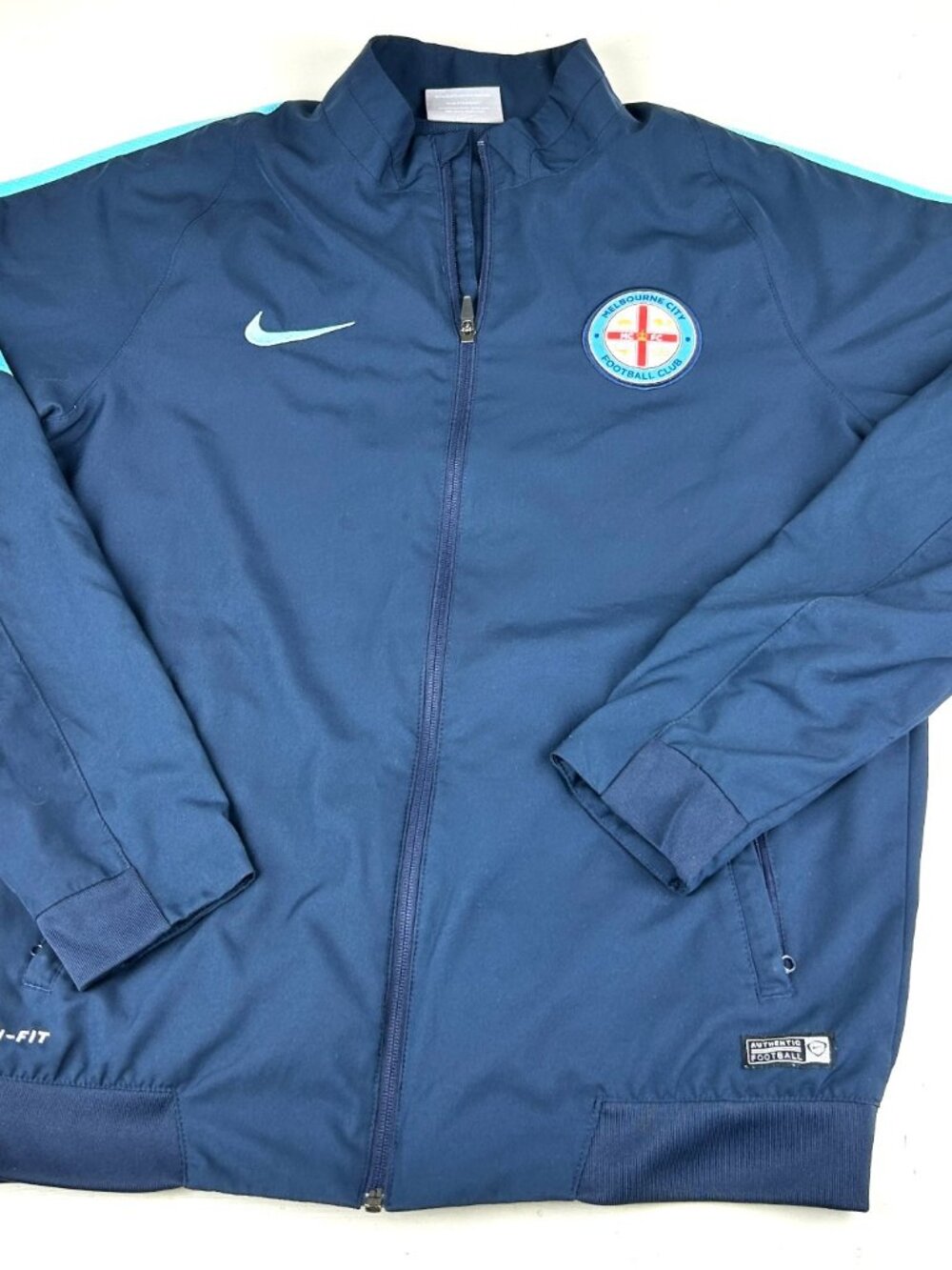 Nike Hyundai Melbourne city Jacket Mens L Navy Blue Full Zip Soccer Official